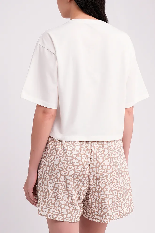 Женская футболка T-SHIRT BASIC PRINT NECK 4820/010 Giulia (milk), белый