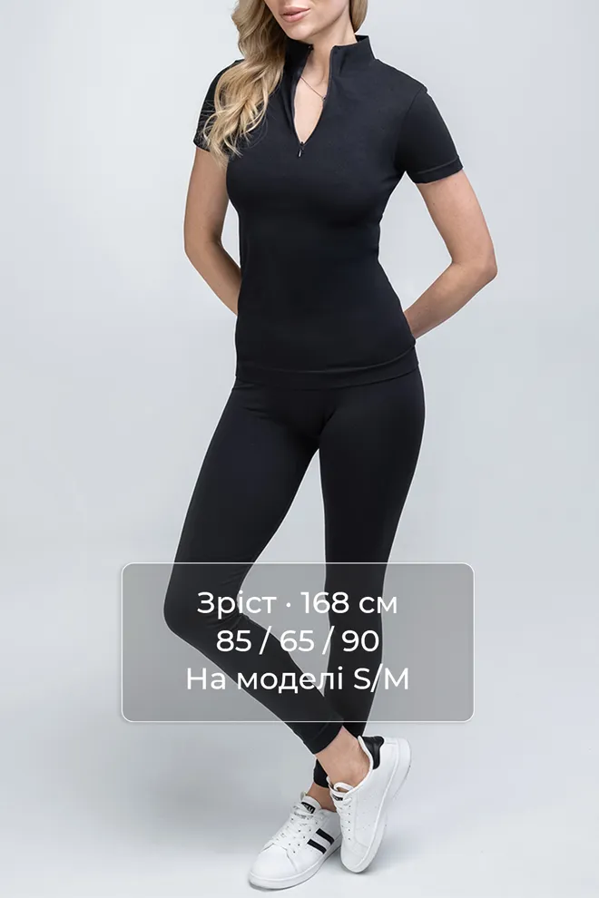 Футболка на молнии T-SHIRT ZIP Giulia (black), черный
