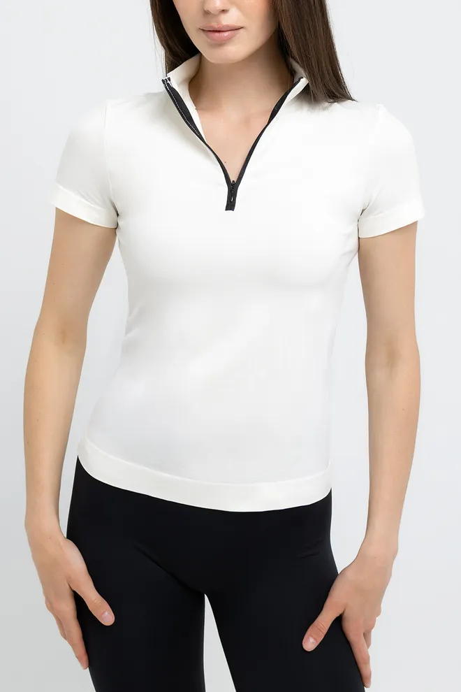 Футболка на молнии T-SHIRT ZIP Giulia (cloud dancer), белый