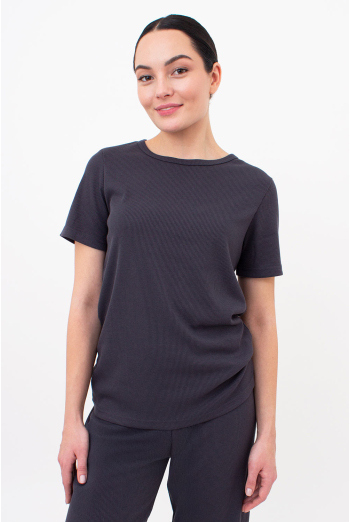 Футболка жіноча в рубчик RIB 4804/010 Giulia (graphite), сірий Футболка жіноча в рубчик RIB 4804/010 Giulia (graphite), сірий