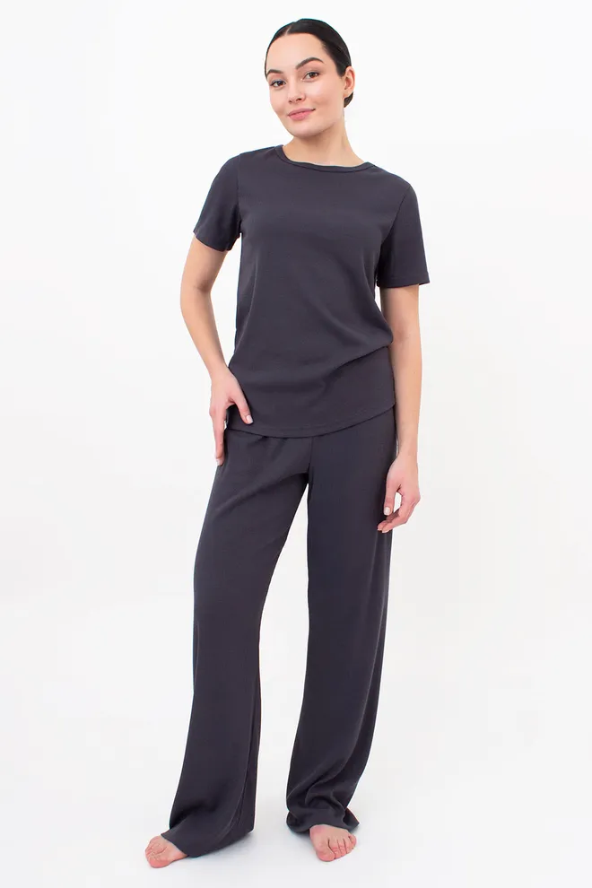 Футболка жіноча в рубчик RIB 4804/010 Giulia (graphite), сірий