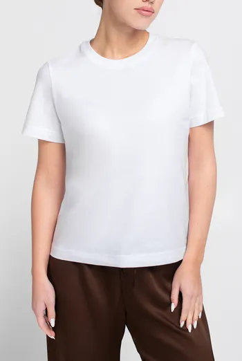 Бавовняна футболка T-SHIRT BASIC NECK FLEX 4815/010 Giulia (white), білий