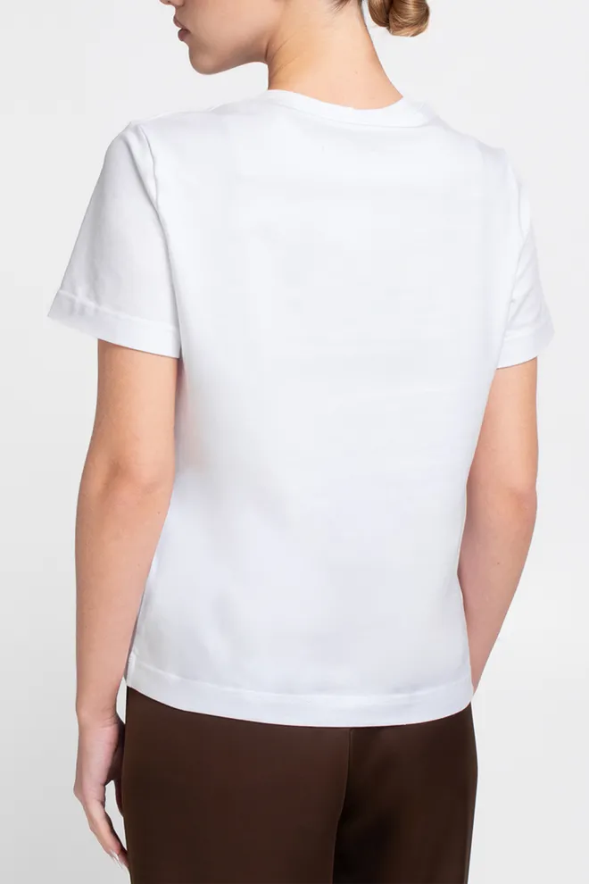 Бавовняна футболка T-SHIRT BASIC NECK FLEX 4815/010 Giulia (white), білий