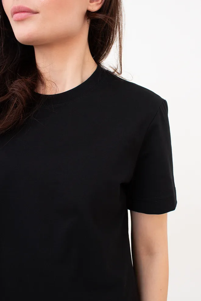Жіноча бавовняна футболка T-SHIRT BASIC NECK 4815/010 Giulia (black), чорний