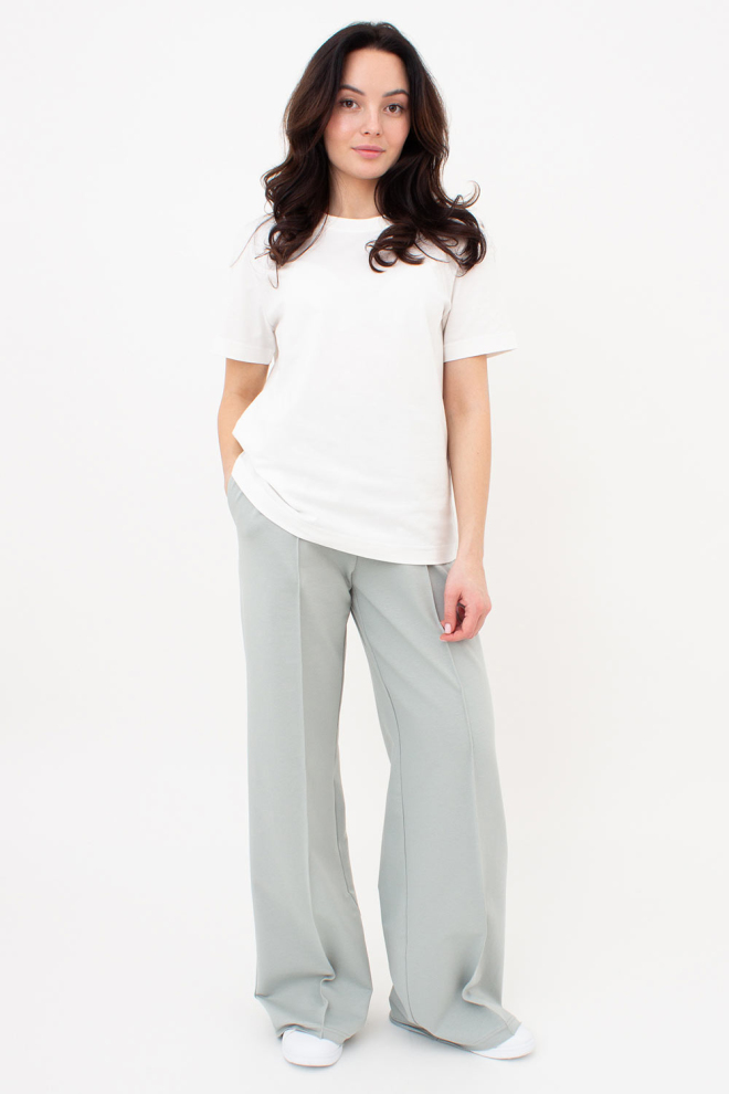 Жіноча бавовняна футболка T-SHIRT BASIC NECK 4815/010 Giulia (milk), білий