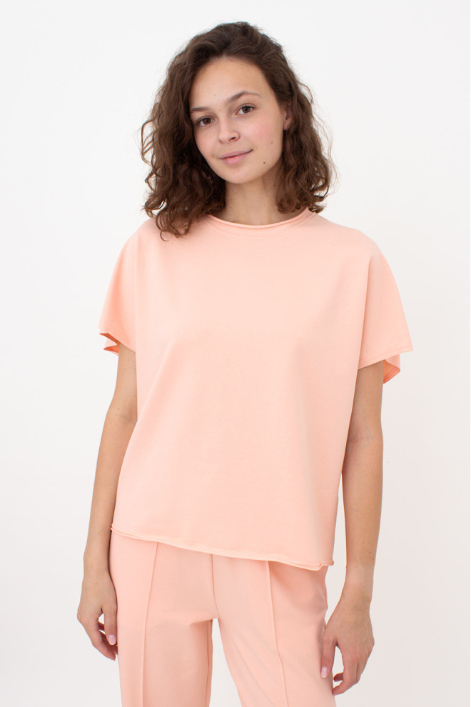 Жіноча футболка-кімоно з бавовни STREET STYLE 4814/180 Giulia (peach pink), рожевий