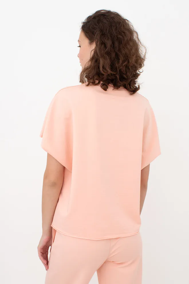 Жіноча футболка-кімоно з бавовни STREET STYLE 4814/180 Giulia (peach pink), рожевий