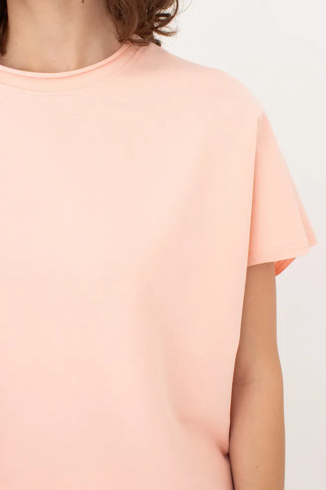 Жіноча футболка-кімоно з бавовни STREET STYLE 4814/180 Giulia (peach pink), рожевий