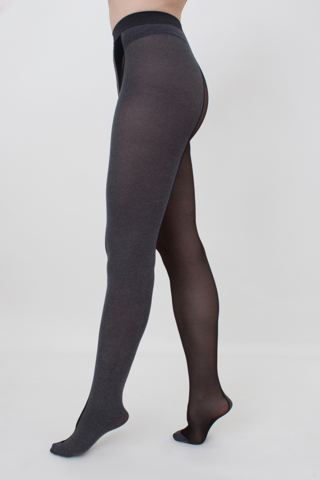 Колготки с геометрическим рисунком Miracle 40 den model 1 Giulia (dark grey melange), серый