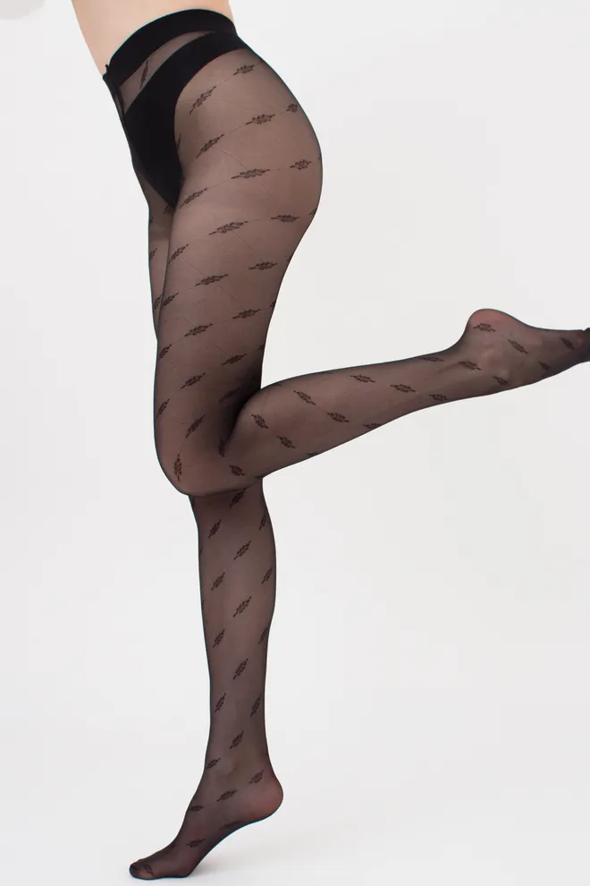 Колготки жіночі з малюнком AFINA 40 (6) Giulia (nero), чорний
