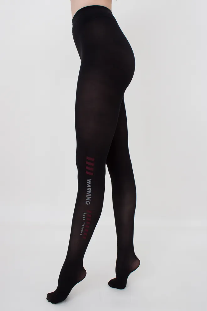 Колготки з написом Splash 70 den model 4 (nero), чорний