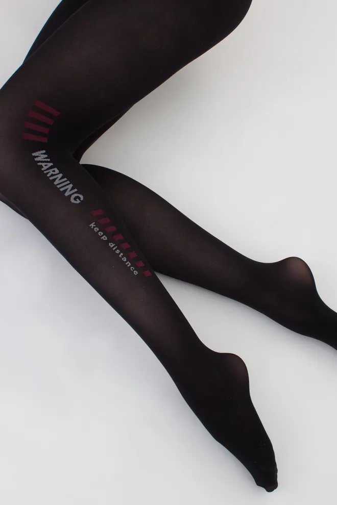 Колготки з написом Splash 70 den model 4 (nero), чорний