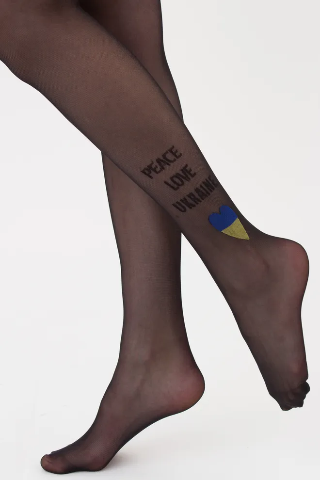 Жіночі колготки з патріотичним малюнком HEARTS 20 (1) Giulia (nero), чорний