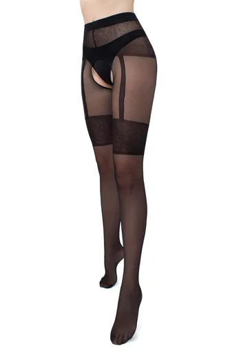 Колготки з еротичним вирізом Intimo noir 20 den model 1 Giulia (nero)