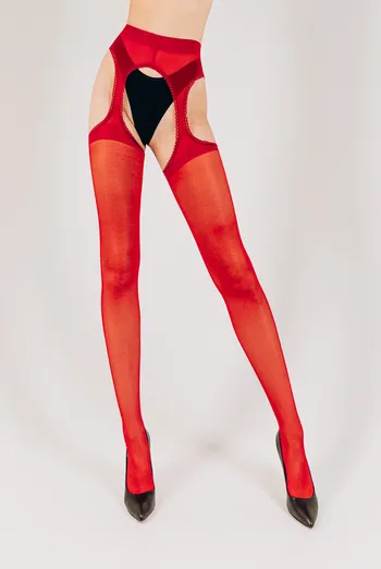 Колготки з еротичним вирізом Love chic 20 den model 1 Giulia (red/nero) Колготки з еротичним вирізом Love chic 20 den model 1 Giulia (red/nero)