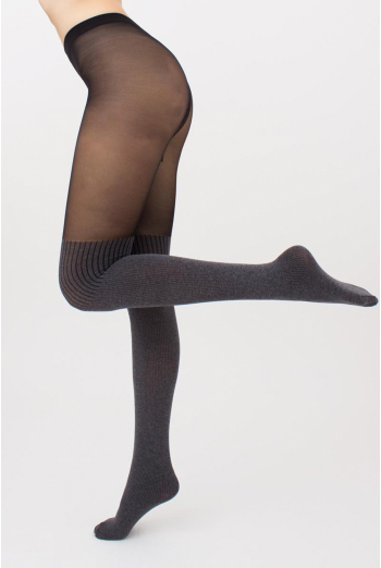 Колготки з імітацією панчіх Enjoy melange 60 den model 4 Giulia (dark grey melange)