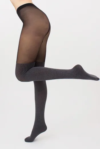 Колготки з імітацією панчіх Enjoy melange 60 den model 4 Giulia (dark grey melange) Колготки з імітацією панчіх Enjoy melange 60 den model 4 Giulia (dark grey melange)