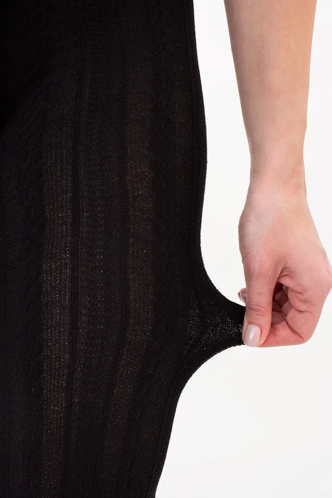 Колготки теплі з візерунком CABLE 150 (2) Giulia (black), чорний