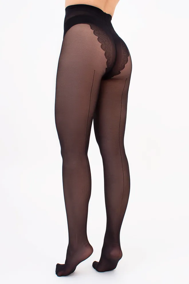 Колготки зі швом CHIC BIKINI 20 Giulia (nero), чорний