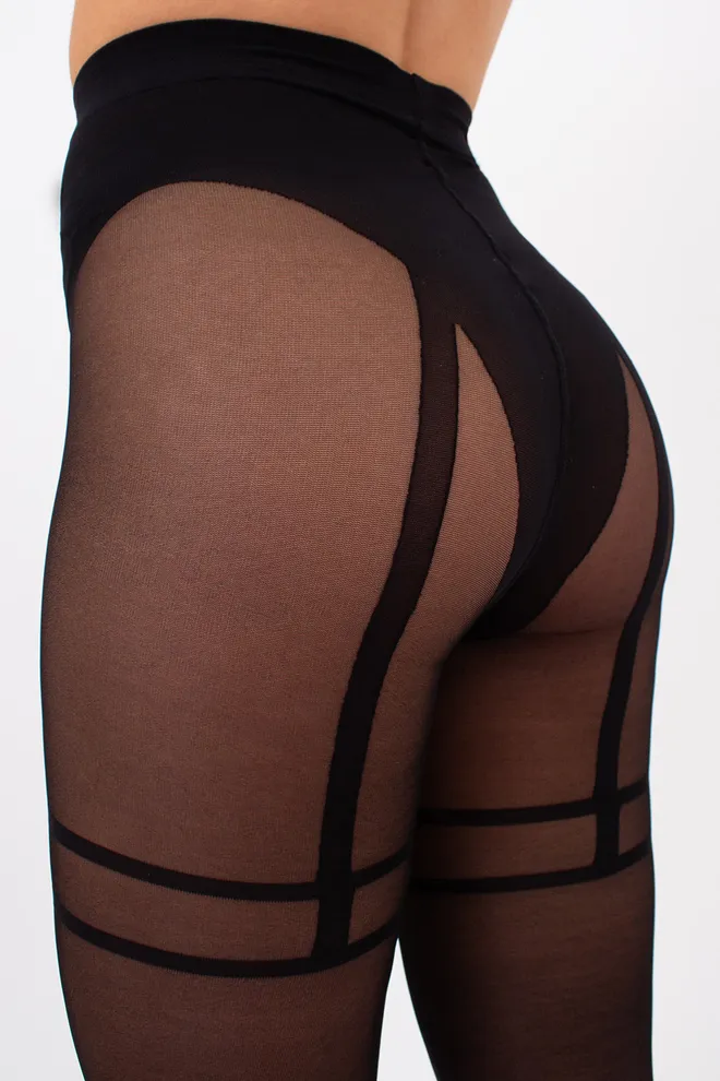 Фантазійні колготки з імітацією пояса для панчіх SPECIAL 20 (2) Giulia (nero), чорний