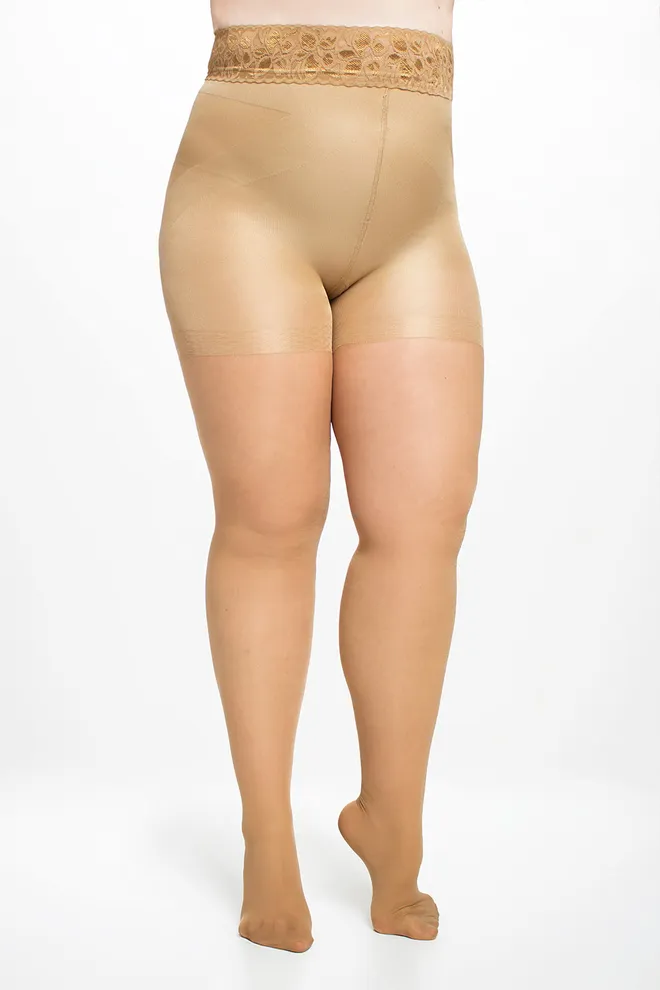 Класичні колготки з мереживним поясом IMPRESSO EFFECT UP 40 (daino), бежевий