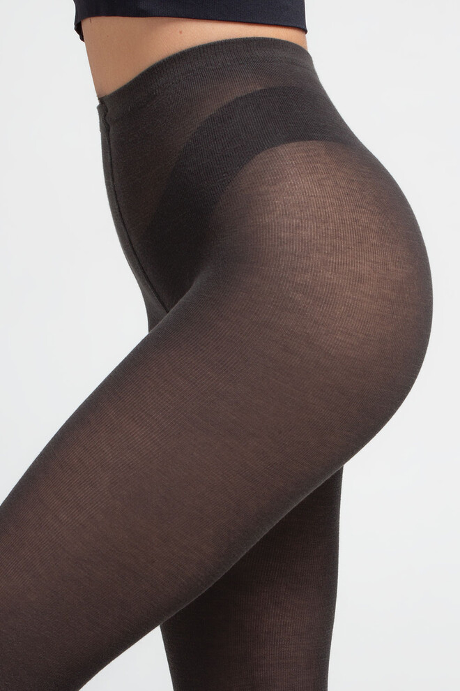 Колготки теплые из хлопка MICROCOTTON 100 Giulia (grey), серый