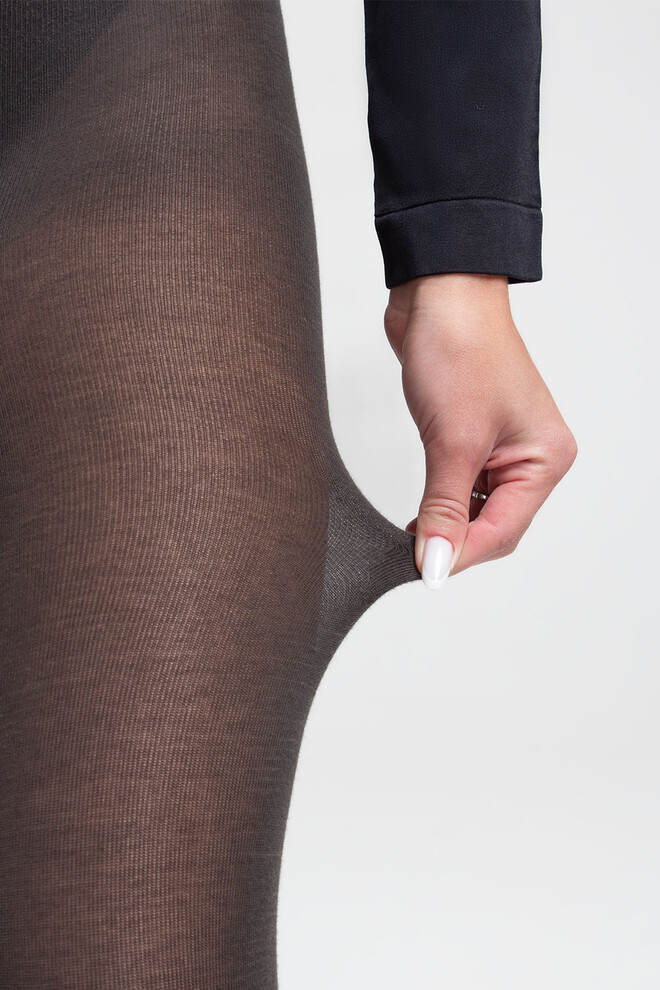 Колготки теплые из хлопка MICROCOTTON 100 Giulia (grey), серый