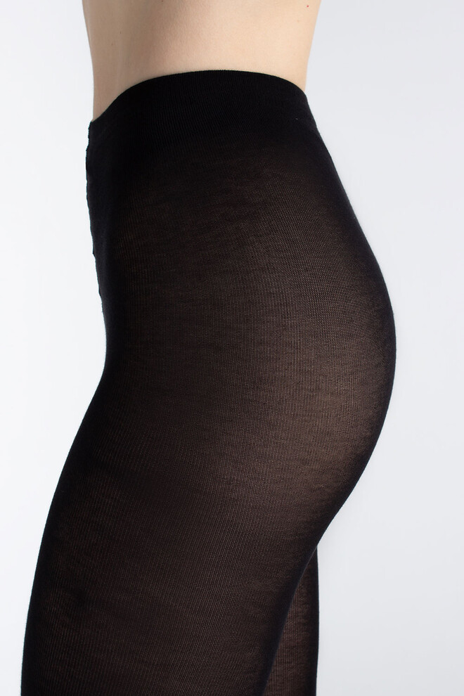 Колготки теплые из хлопка MICROCOTTON 100 Giulia (nero), черный