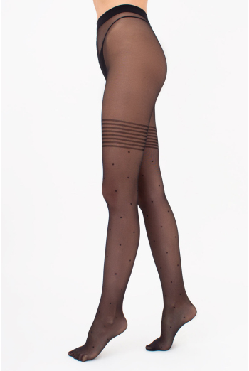 Колготки в горошек с имитацией чулок DOTS UP 40 (1) Giulia (nero), черный Колготки в горошек с имитацией чулок DOTS UP 40 (1) Giulia (nero), черный