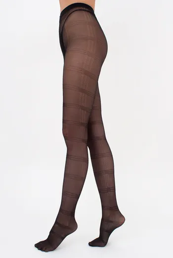 Колготки в клітинку MEGAN 40 (8) Giulia (nero), чорний