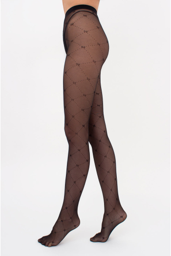 Колготки в ромби з бантиками INSOMNIA 20 (5) Giulia (nero), чорний