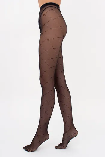 Колготки в ромби з бантиками INSOMNIA 20 (5) Giulia (nero), чорний