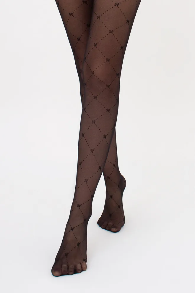 Колготки в ромби з бантиками INSOMNIA 20 (5) Giulia (nero), чорний