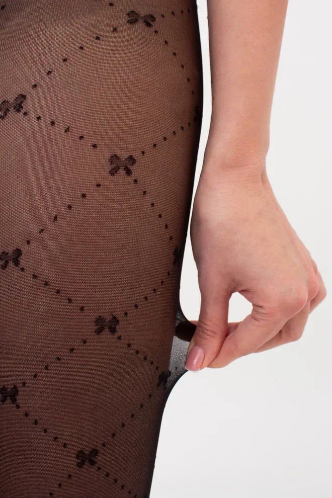 Колготки в ромби з бантиками INSOMNIA 20 (5) Giulia (nero), чорний