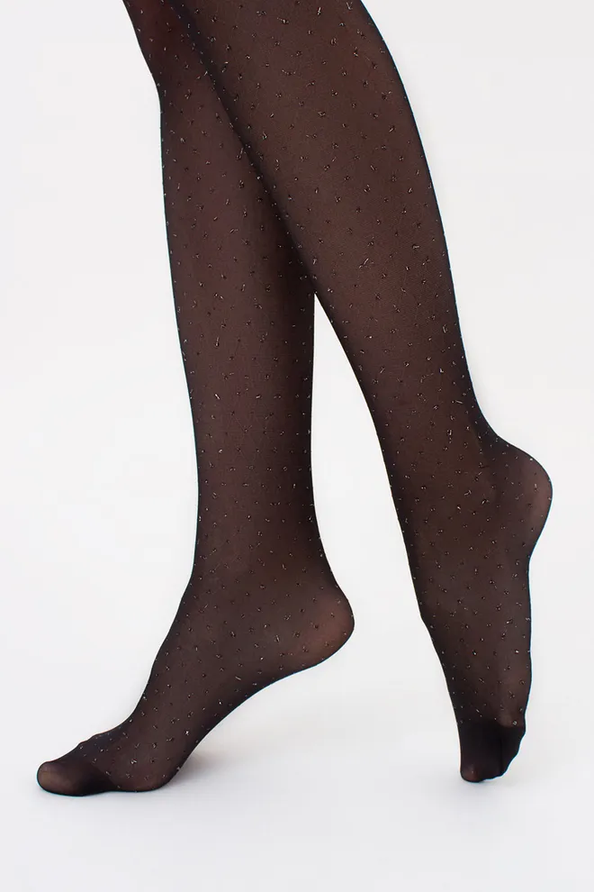 Колготки з імітацією ботфортів у ромбік з люрексом AFINA LUREX 40 (2) Giulia (nero), чорний