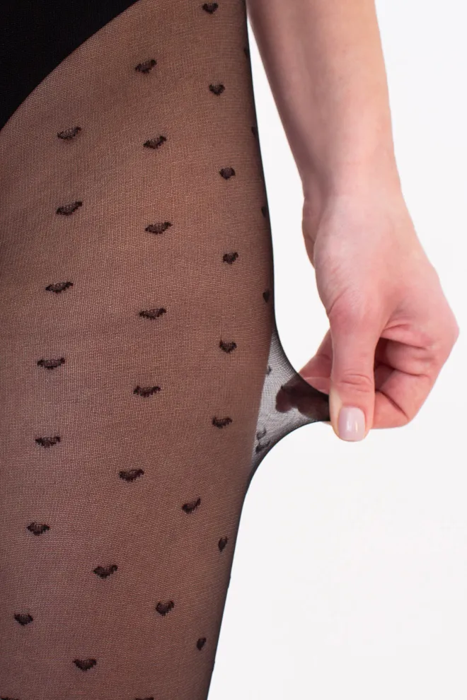 Колготки з малюнком сердечко LOVERS 20 (4) Giulia (nero), чорний