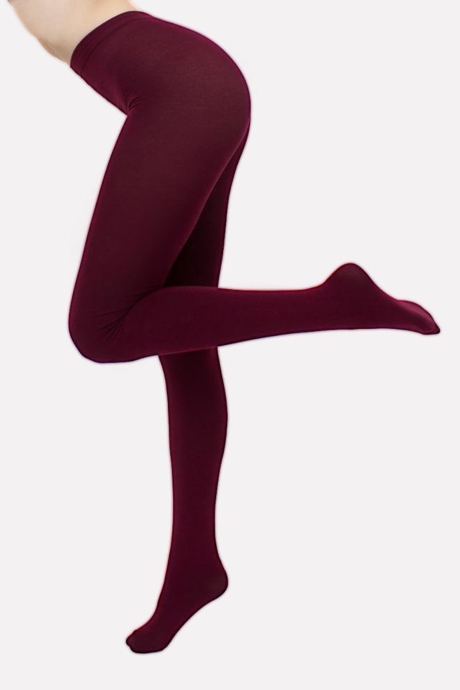 Теплі бавовняні колготки LUCKY COTTON 200 Giulia (marsala), бордовий