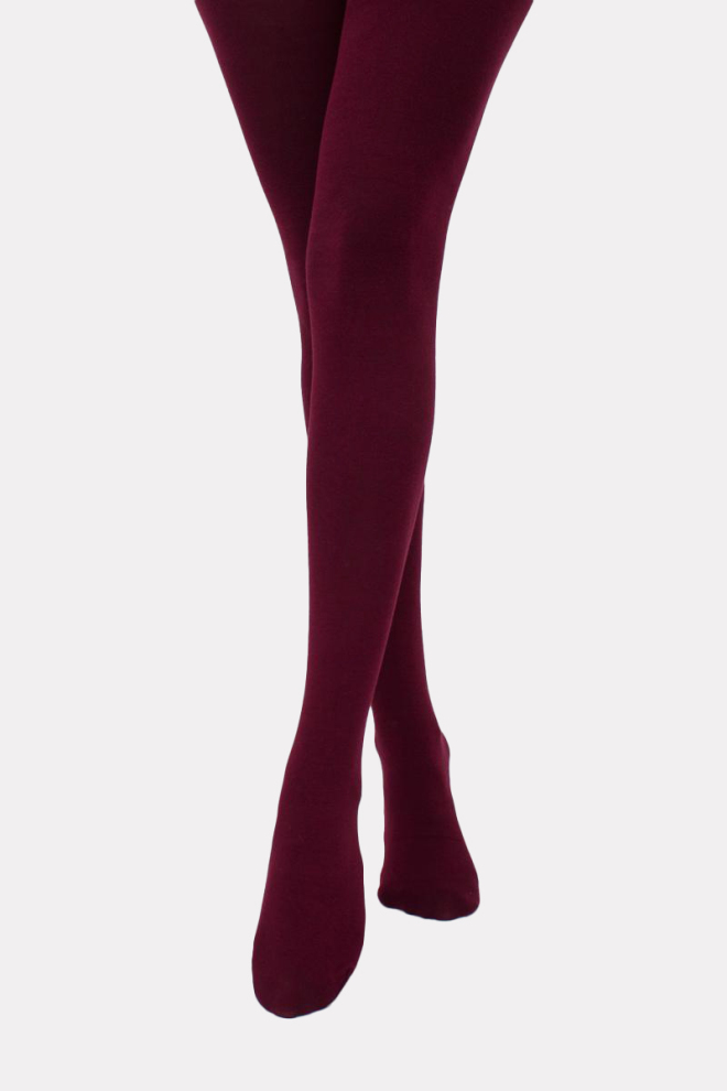 Теплі бавовняні колготки LUCKY COTTON 200 Giulia (marsala), бордовий