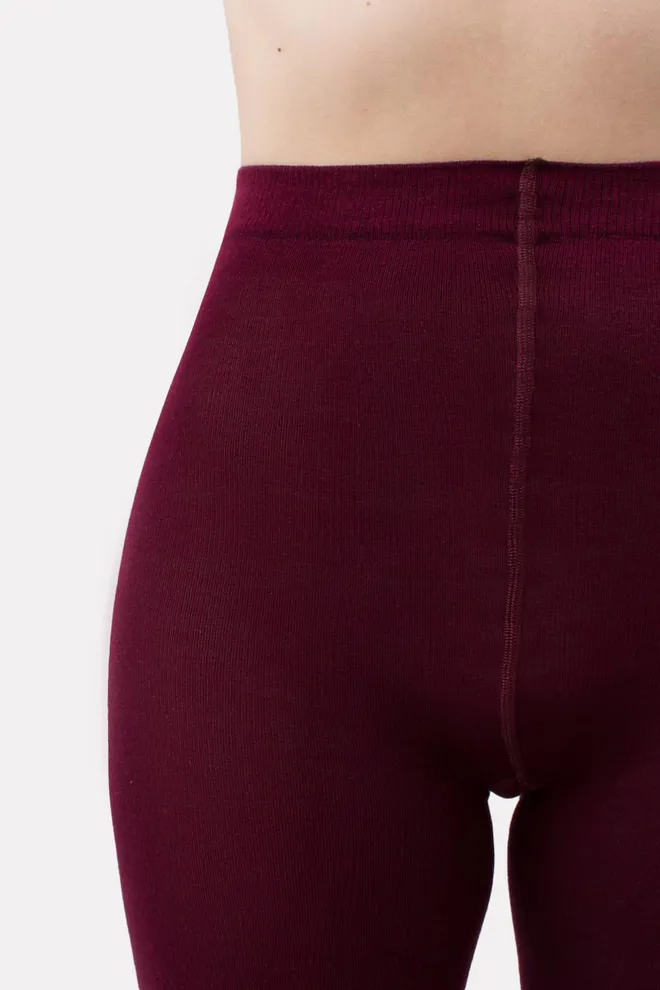 Теплые хлопковые колготки LUCKY COTTON 200 Giulia (marsala), бордовый