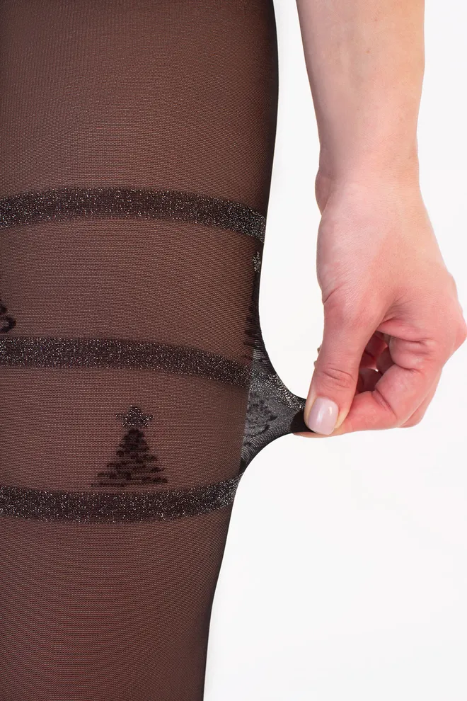 Колготки з малюнком та люрексом OBSESSION 20 (3) Giulia (nero), чорний