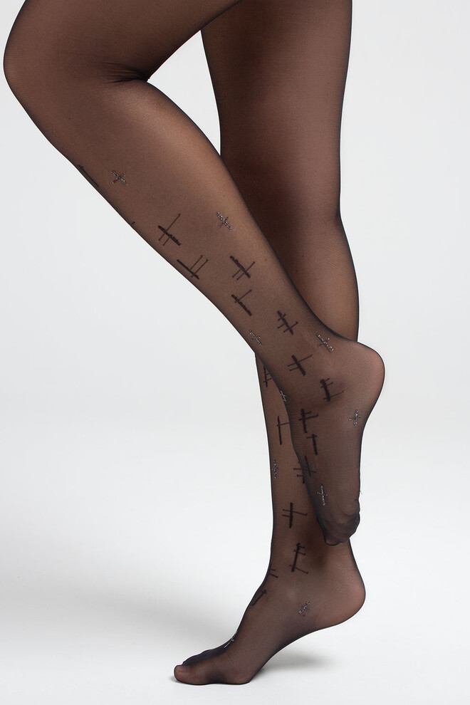 Колготки с люрексом SANTINA 20 (18) Giulia (черный)