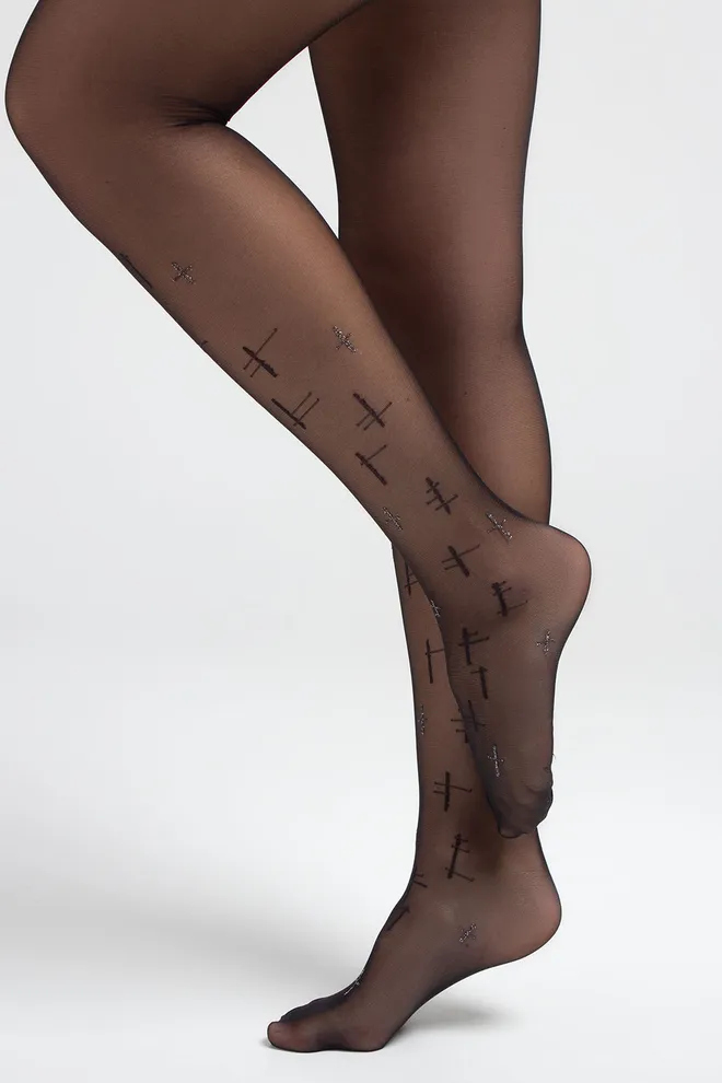 Колготки с люрексом SANTINA 20 (18) Giulia (черный)