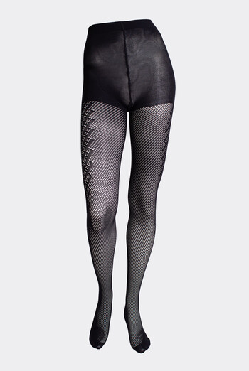 Колготки з геометричним малюнком SATY RETE 100 (7) Giulia (nero), чорний