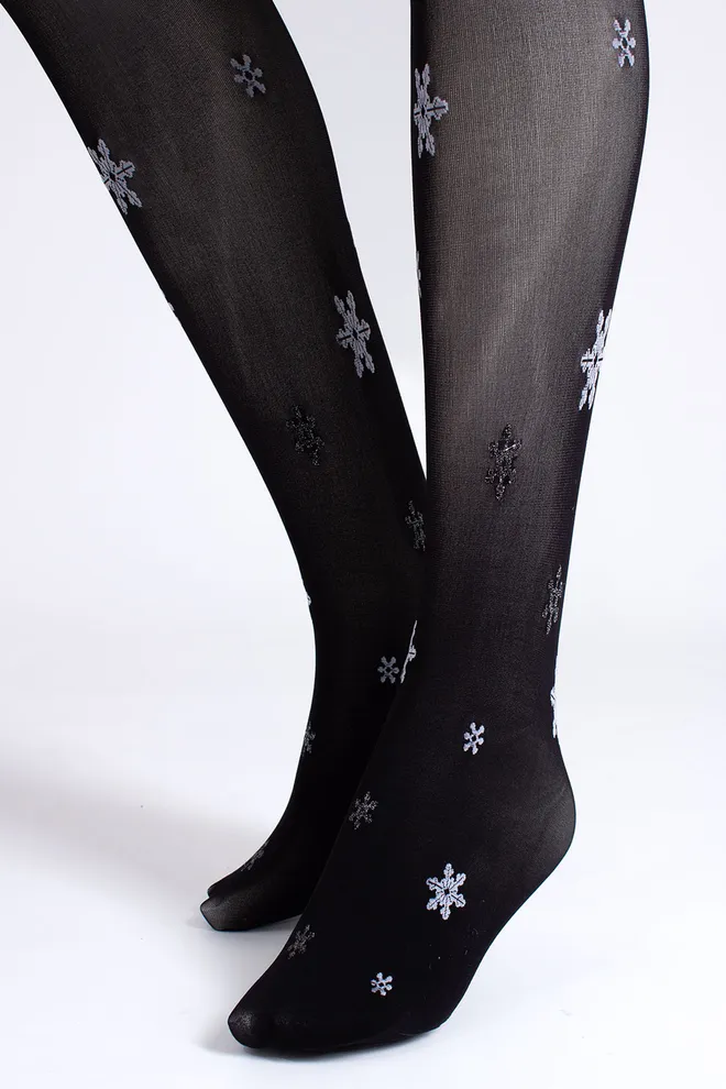 Фантазійні колготки SNOWFLAKE Giulia (nero), чорний