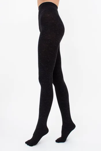 Теплые хлопковые колготки с люрексом SOFT COTTON LUREX Giulia (nero), черный
