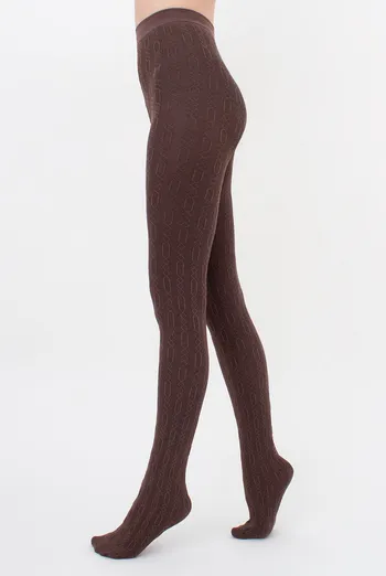 Теплі фактурні колготки BRAID 150 (3) Giulia (deep taupe), коричневий