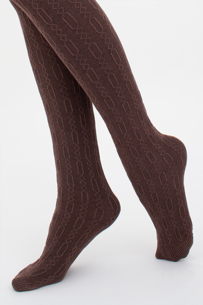 Теплі фактурні колготки BRAID 150 (3) Giulia (deep taupe), коричневий