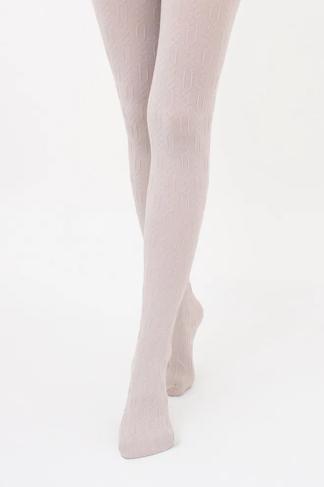 Теплі фактурні колготки BRAID 150 (3) Giulia (moonlight), бежевий