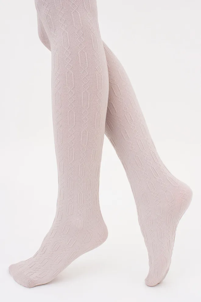 Теплі фактурні колготки BRAID 150 (3) Giulia (moonlight), бежевий
