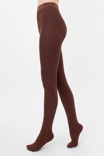 Теплі фактурні колготки з геометричним малюнком BRAID 150 (1) Giulia (mink), коричневий